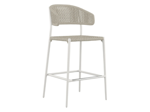 RONDO - High aluminium stool with footrest with back _ JANUS et Cie